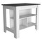 Tuhome Cala Kitchen Island, Four Legs, Three Shelves, White/Onyx ABX6535 - alternate 1